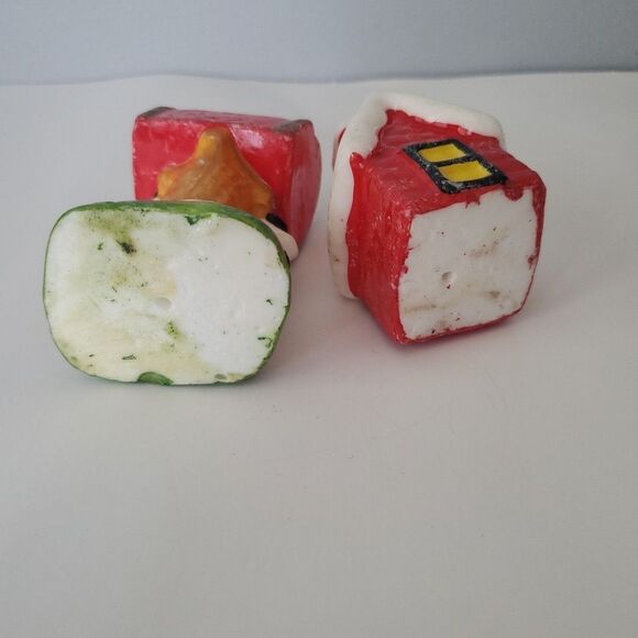 Vintage Set of 2 Christmas Wax Candles Snowy Holiday House & Mail Box Home Decor - Picture 3 of 4